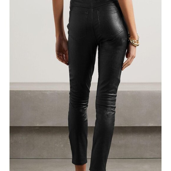 Spanx Faux Leather Pants Black Pull On Ankle Skinny - Picture 2 of 10